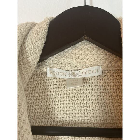 Fringe Cardigan SMALL Beige Open Knit Boho Western Shawl Duster Wrap - Picture 3 of 5